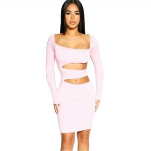 Naked Wardrobe Bubblegum Pink Cut Out Dress